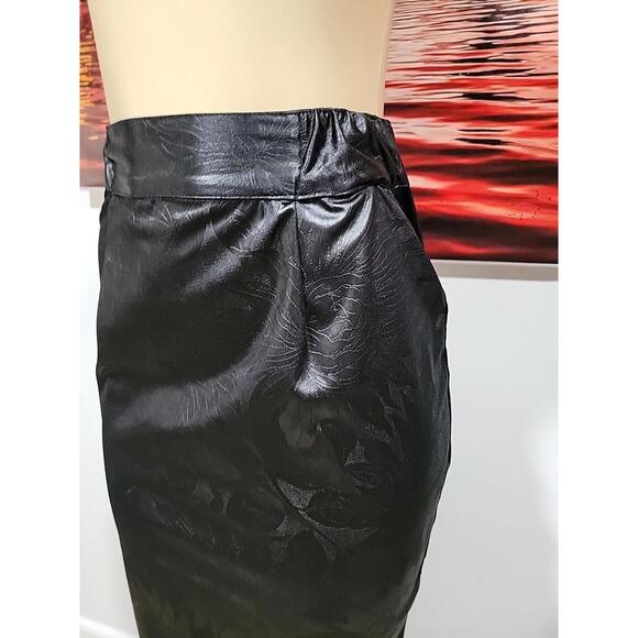 Peter And Jo Made In France Black Jacquard Size 1 (S) Trumpet Women's Skirt #7 - Picture 2 of 12